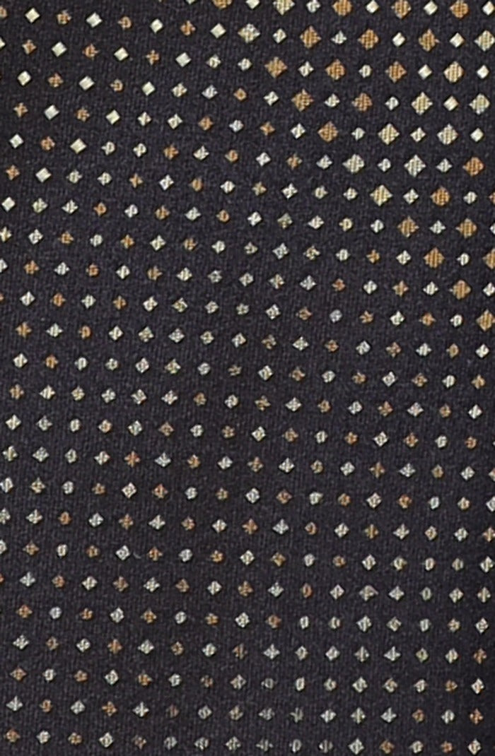 Italo Ferretti Silk Tie, Black Gold Diamond Neat