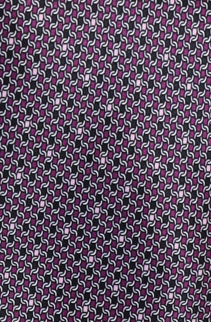 Italo Ferretti Silk Tie, Mauve Micro Geometric