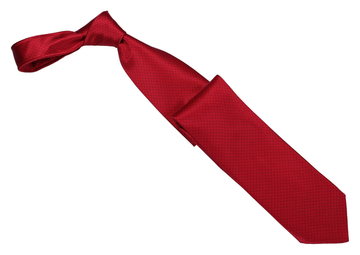 Italo Ferretti Silk Tie, Red Tonal Geometric Neat