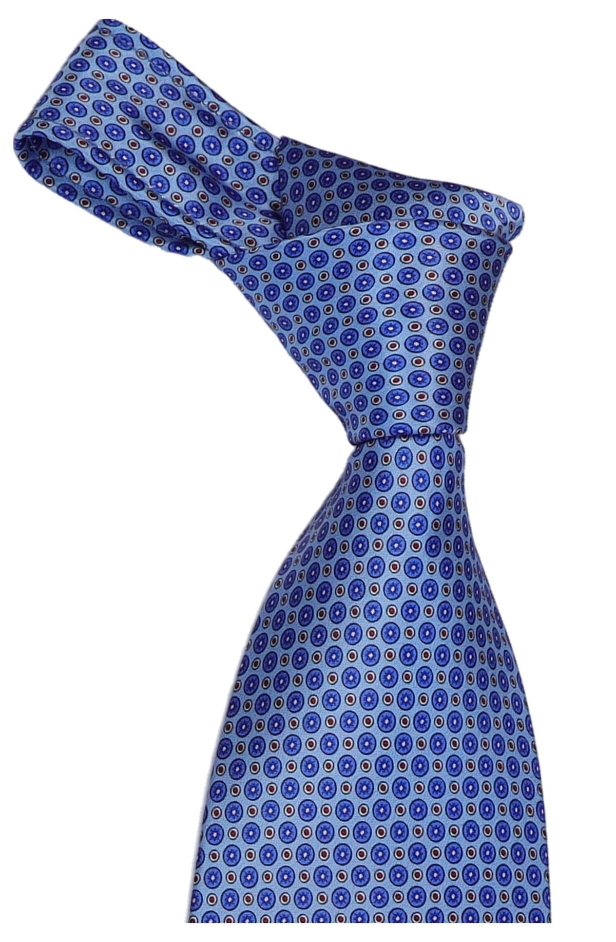 Italo Ferretti Silk Tie, Royal Blue Medallion Neat