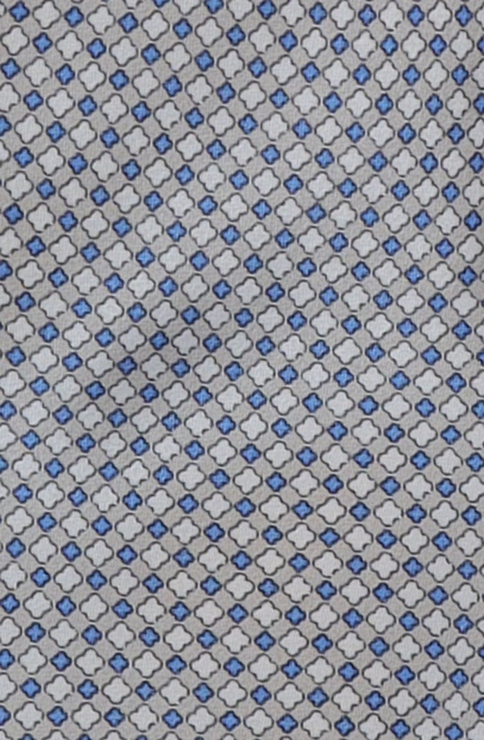 Italo Ferretti Silk Tie, Silver Blue Diamond Neat