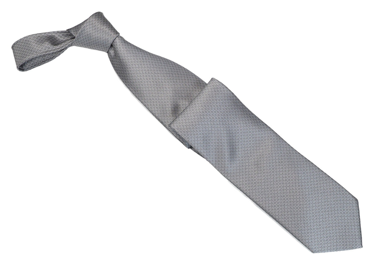 Italo Ferretti Silk Tie, Silver Micro Neat