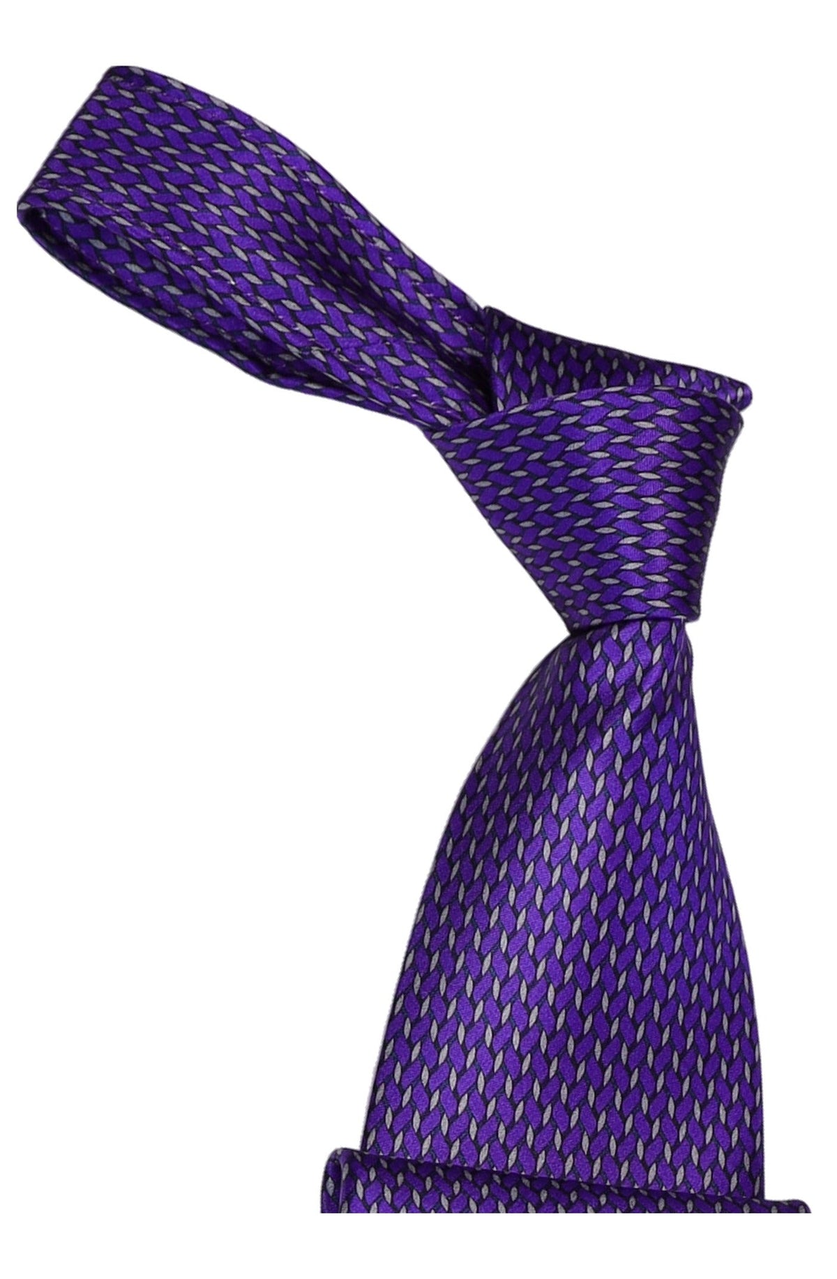 Italo Ferretti Silk Tie, Purple Lavender Geometric Neat