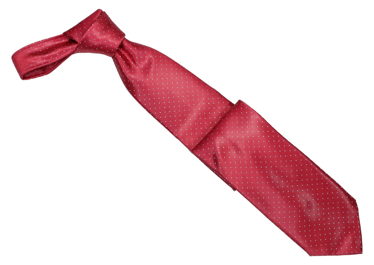 Italo Ferretti Silk Tie, Raspberry Pin Dot