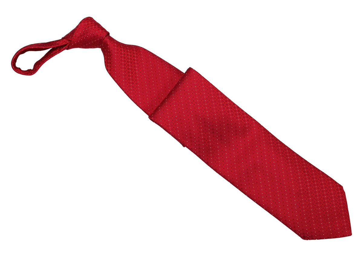 Italo Ferretti - Silk Tie - Mens Tie - Mondo Uomo - Red Micro Neat - T7-04 - Front