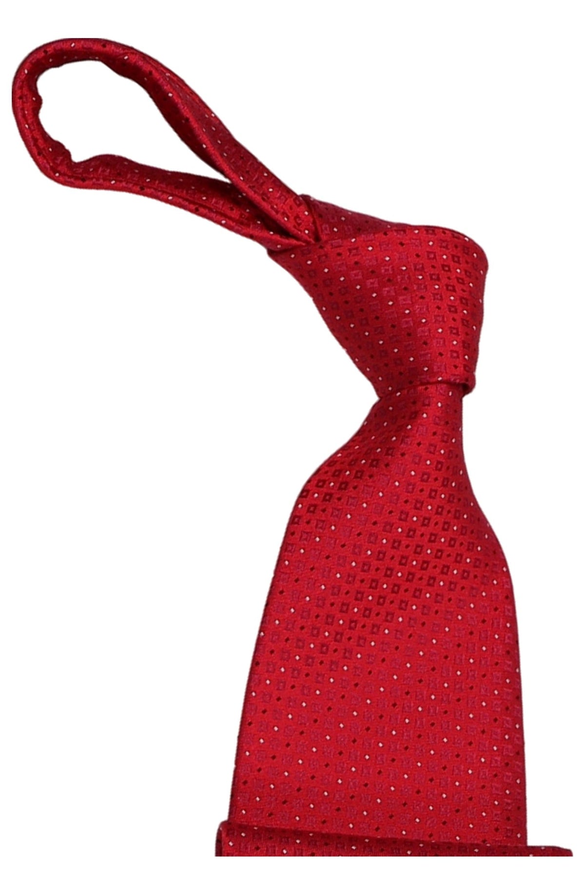 Italo Ferretti - Silk Tie - Mens Tie - Mondo Uomo - Red Micro Neat - T7-04 - Knot