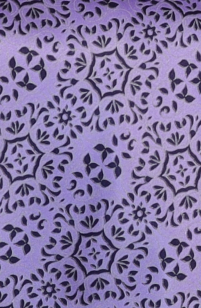 Italo Ferretti Silk Tie, Lavender Navy Medallion