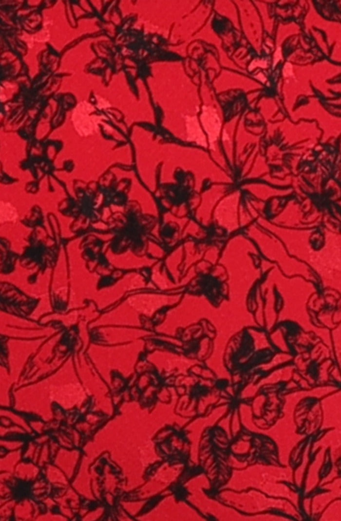 Italo Ferretti Silk Tie, Red Black Floral