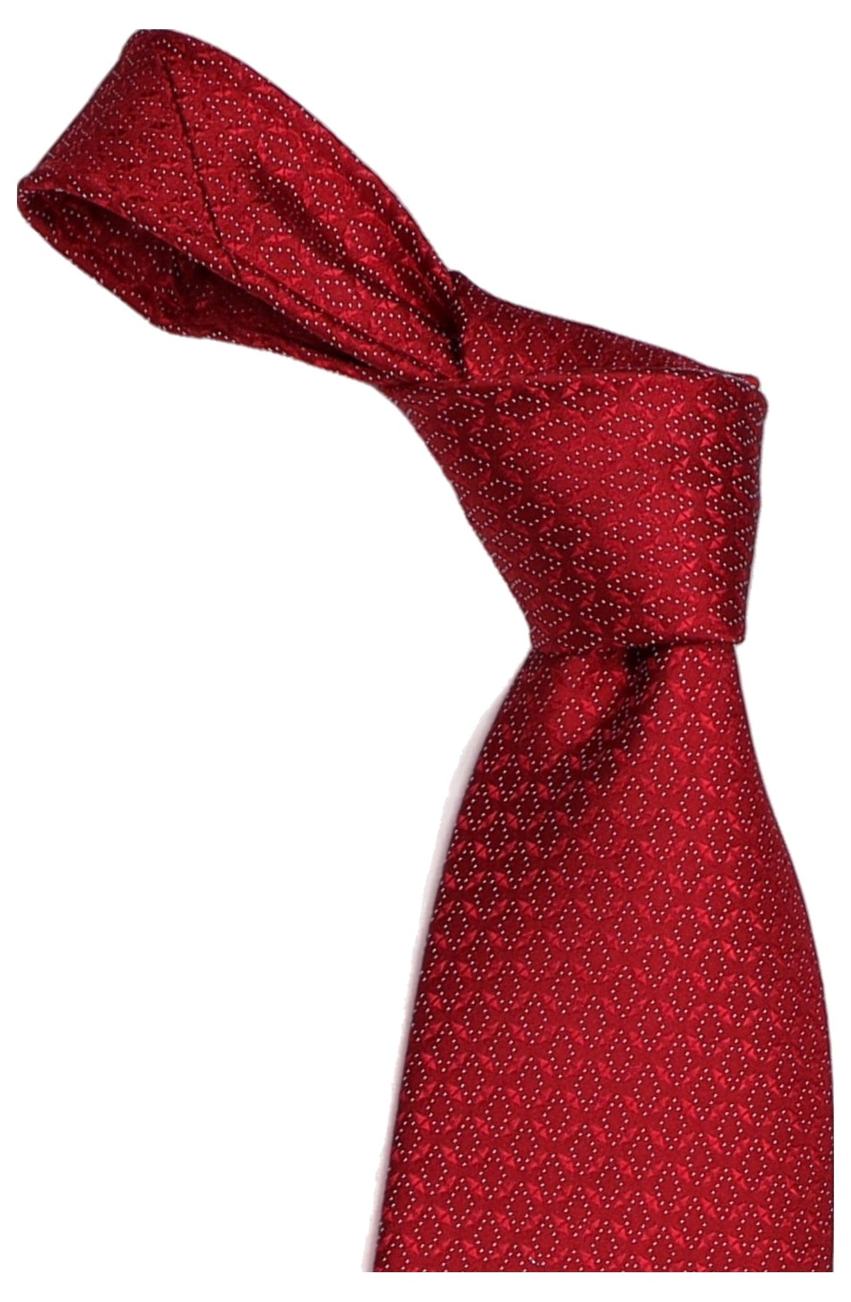 Italo Ferretti Silk Tie, Red Diamond Neat