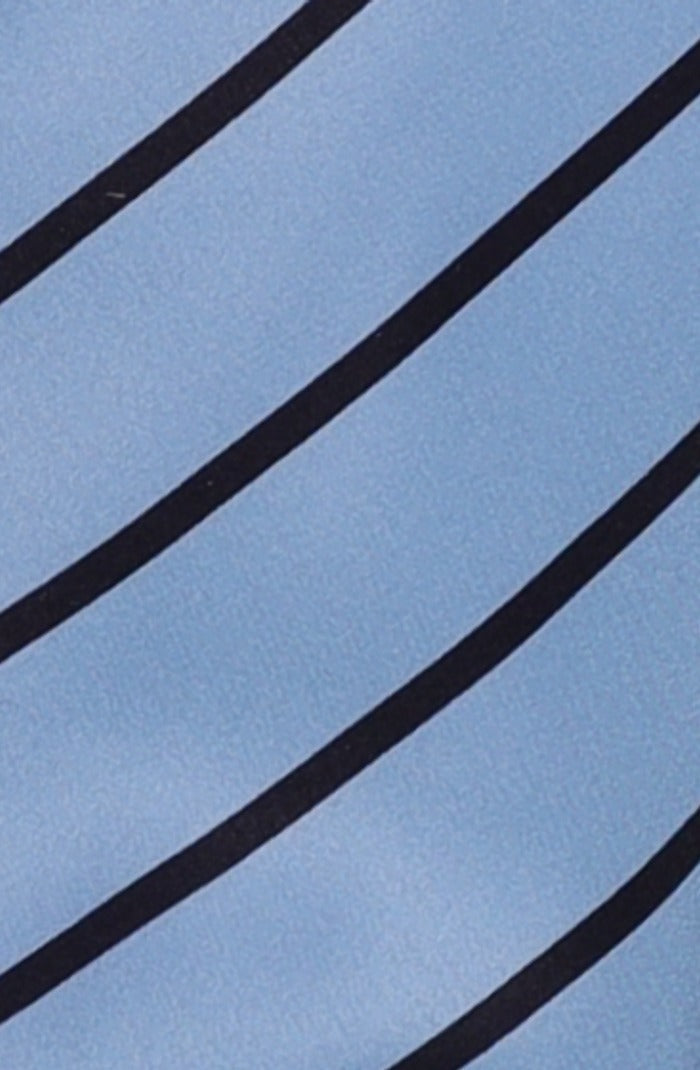 Italo Ferretti Silk Tie, Sky Blue Navy Stripe