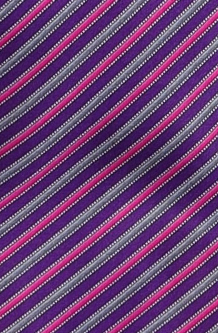 Italo Ferretti Silk Tie, Purple Violet Stripe