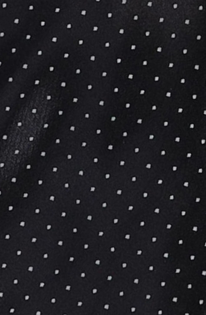 Italo Ferretti Silk Tie, Black White Pin Dot