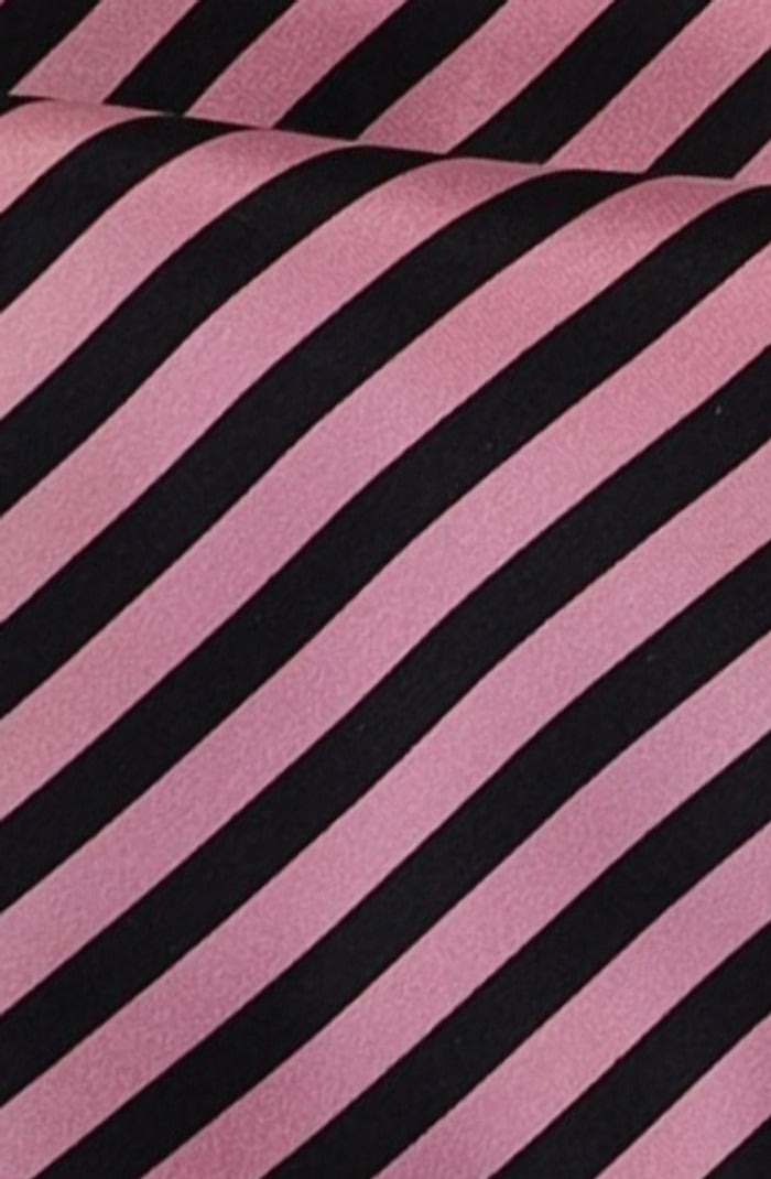 Italo Ferretti Silk Tie, Pink Black Stripe