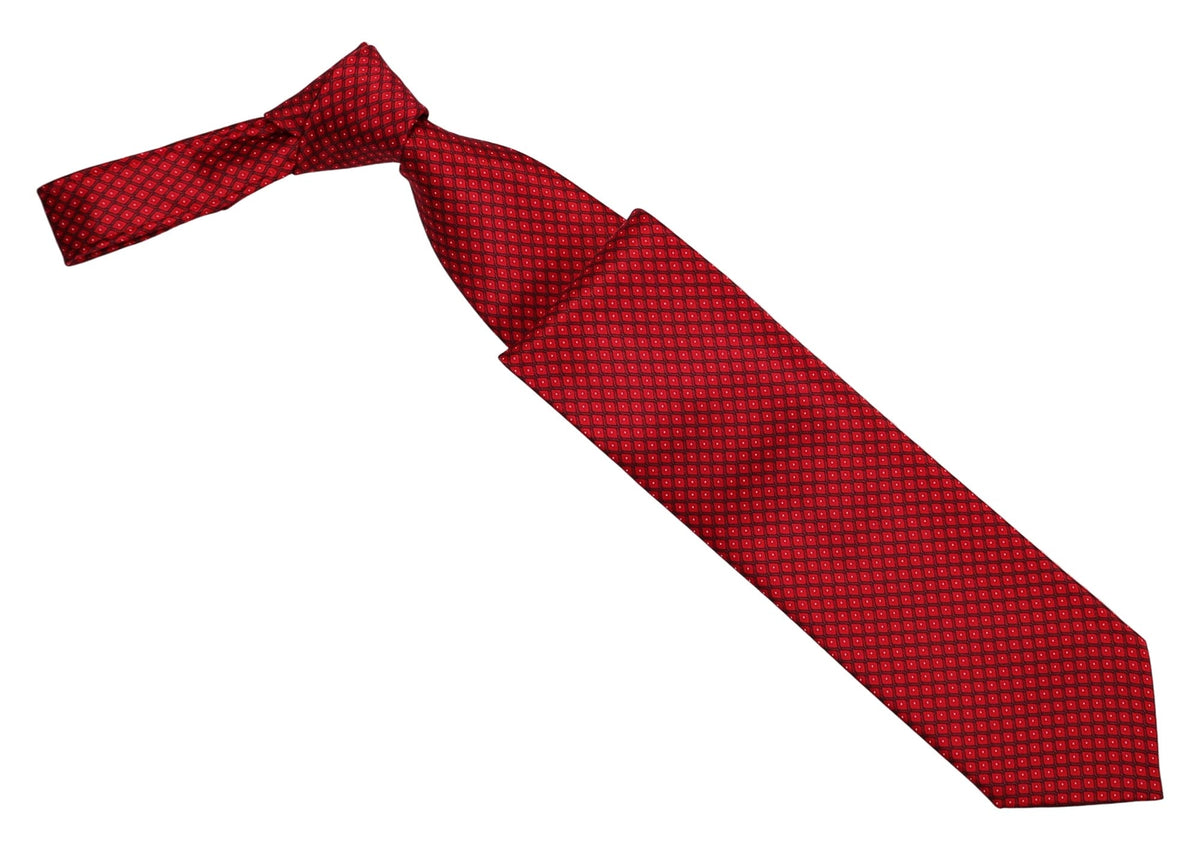 Italo Ferretti Silk Tie, Red Diamond Lattice Neat