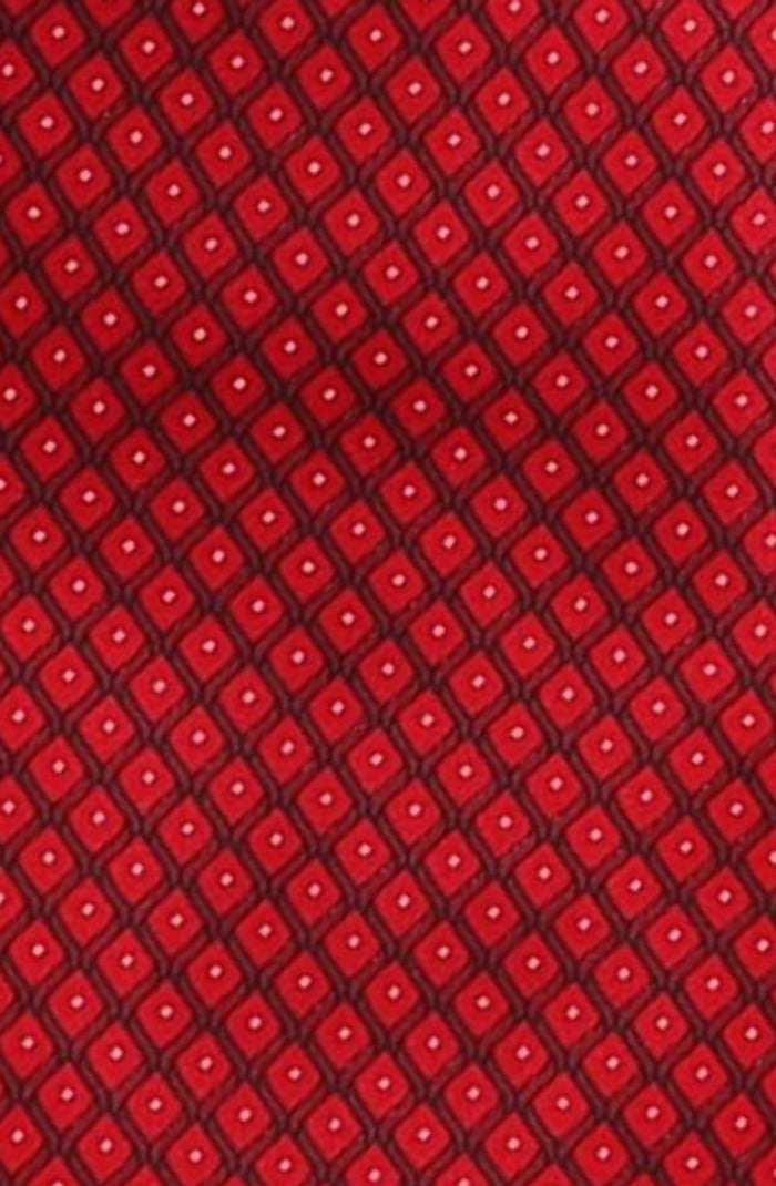 Italo Ferretti Silk Tie, Red Diamond Lattice Neat