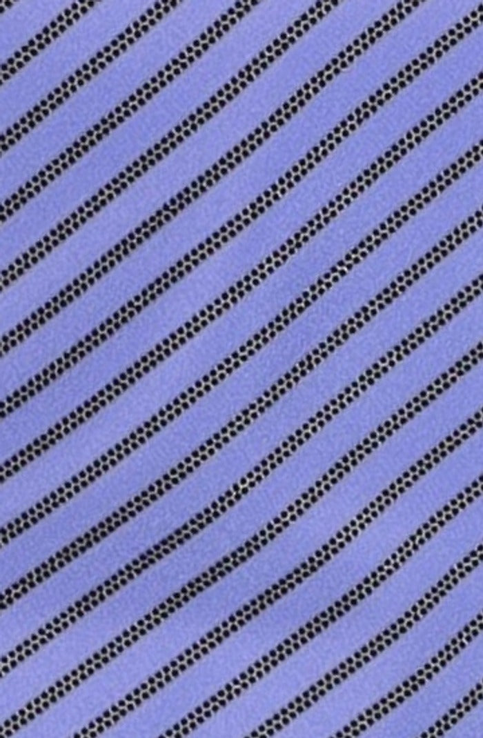Italo Ferretti Silk Tie, Periwinkle Navy Stripe