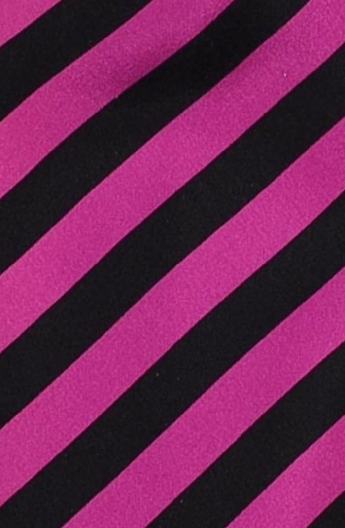 Italo Ferretti Silk Tie, Magenta Black Stripe