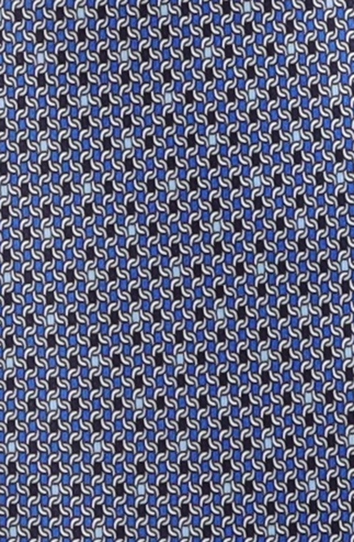 Italo Ferretti Silk Tie, Blue Geometric Link