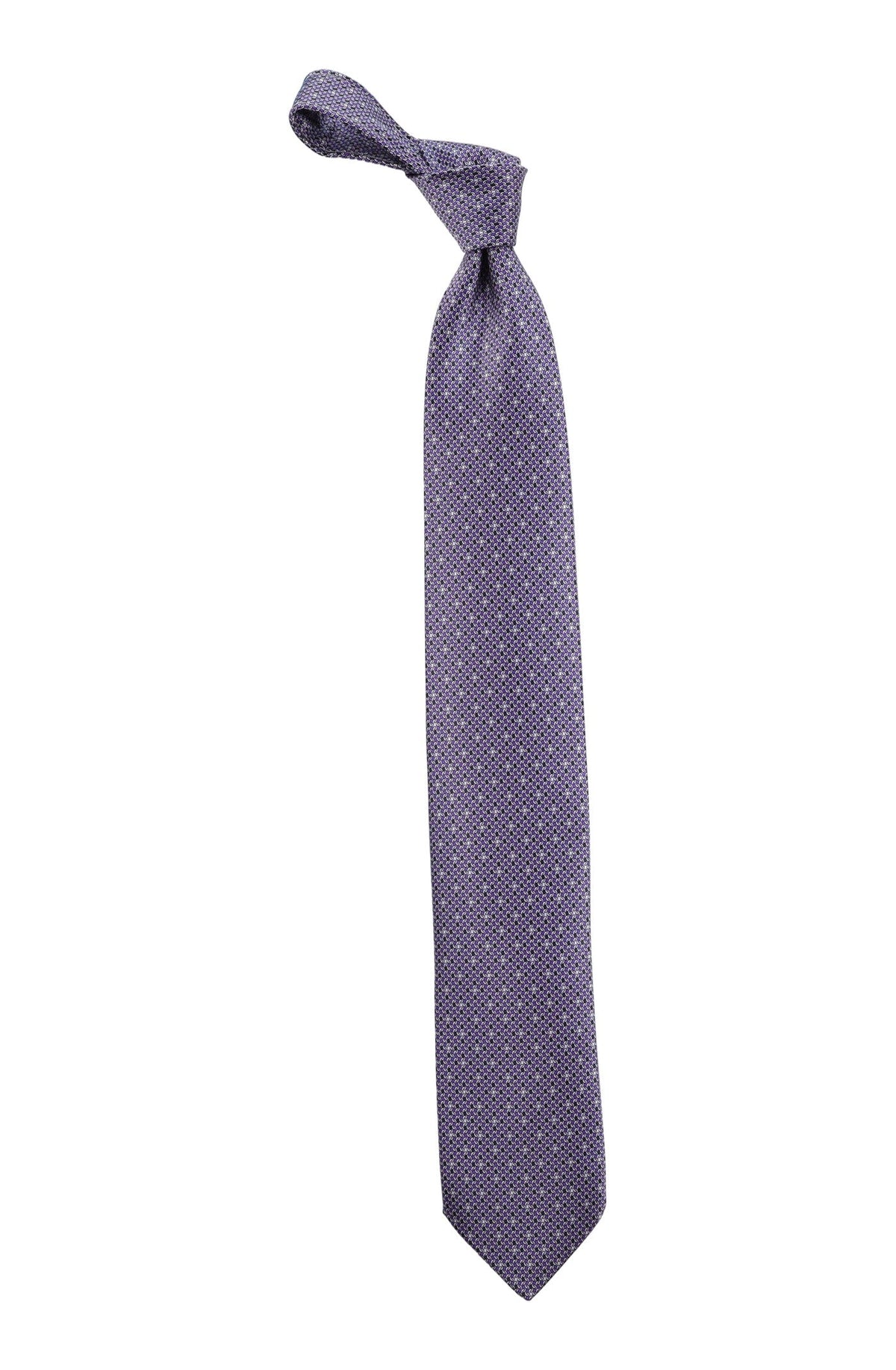 Italo Ferretti Silk Tie, Purple Geometric Link