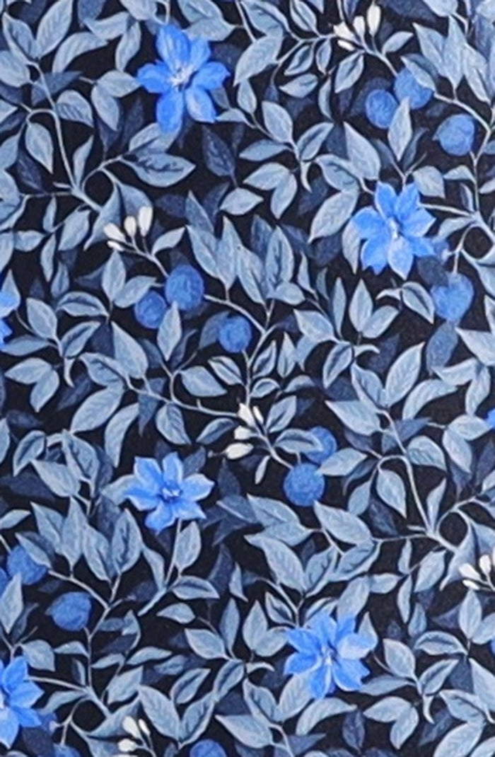Italo Ferretti Silk Tie, Blue Floral Vine