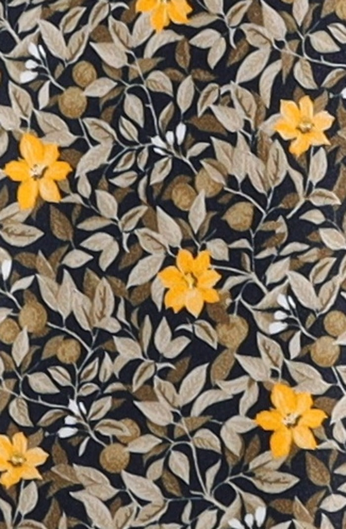 Italo Ferretti Silk Tie, Gold Floral Vine