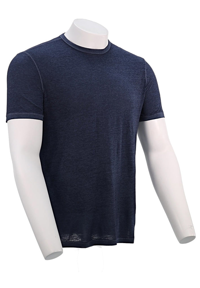 John Varvatos S/S Burnout Crew, Oiled Blue