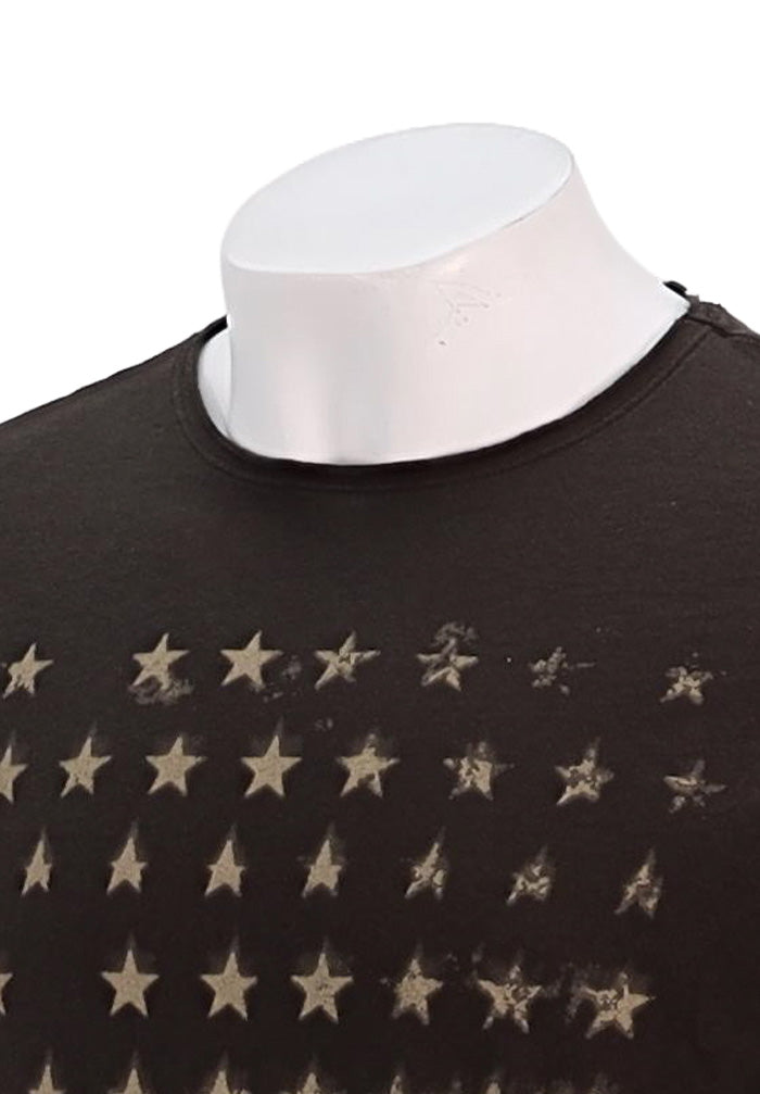 John Varvatos S/S Raw Edge T-Shirt, Charcoal