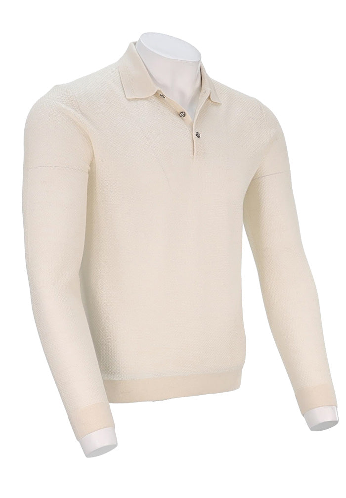 John Varvatos L/S Polo, Eggshell – view 3