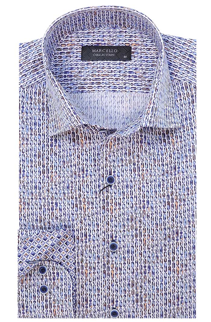 Marcello Vertical Ovals Long Sleeve Shirt