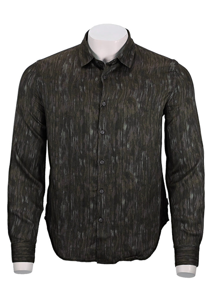 John Varvatos Ross Long Sleeve Shirt, DARK BROWN