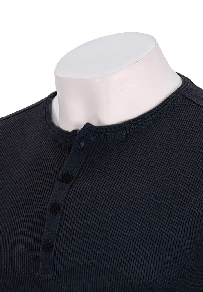 John Varvatos Long Sleeve Henley, NAVY