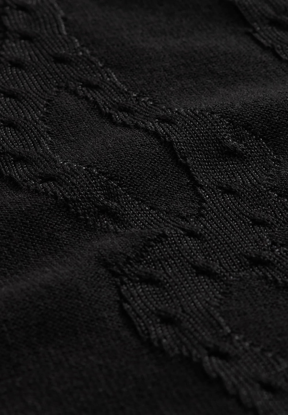 John Varvatos Addison Cable Crewneck Sweater, Black – view 4