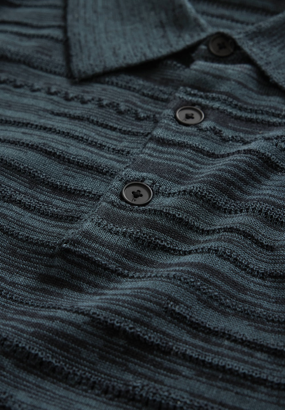 John Varvatos Hughs Marl Stitch Polo, Oiled Blue – view 4