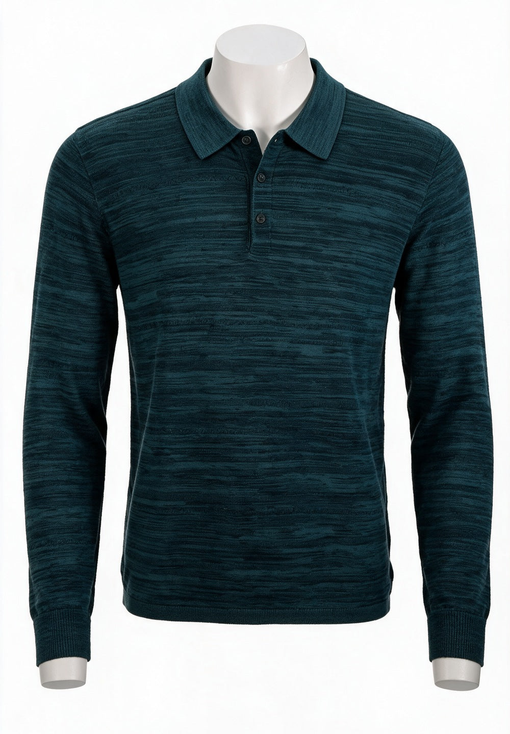 John Varvatos Hughs Marl Stitch Polo, Oiled Blue | Mondo Uomo Naples FL