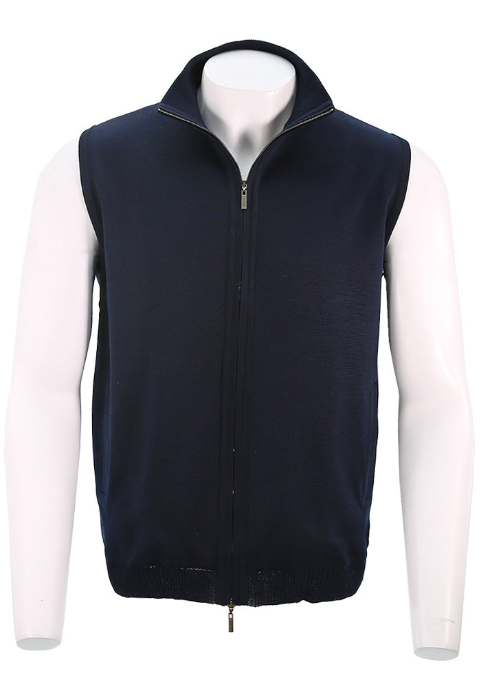 St. Croix Zip Mock Vest, Deep Navy