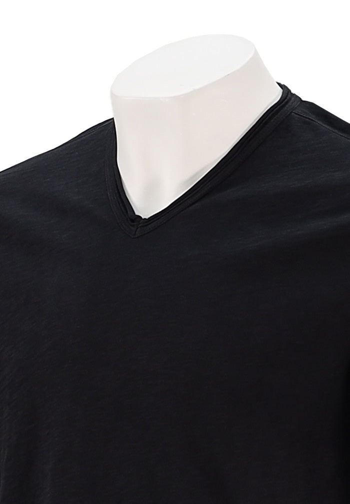 Miles Slub V-Neck | Black