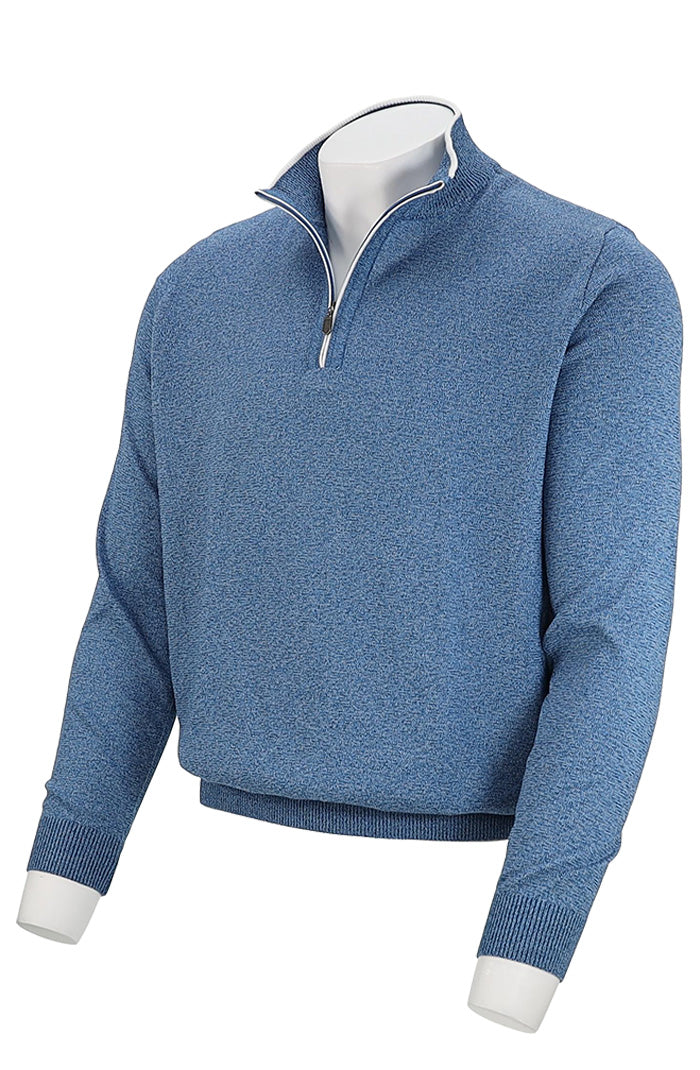 St. Croix Zip Mock 3 Color Twist Blue