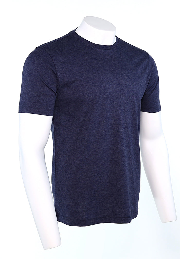 Raffi Aqua Cotton Lafayette Crew Neck Tee in Ocean – view 3 #Color_Ocean