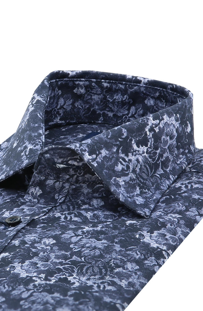 Paul & Shark Cotton poplin printed shirt For Men In Navy And Light Blue 15313057CF
