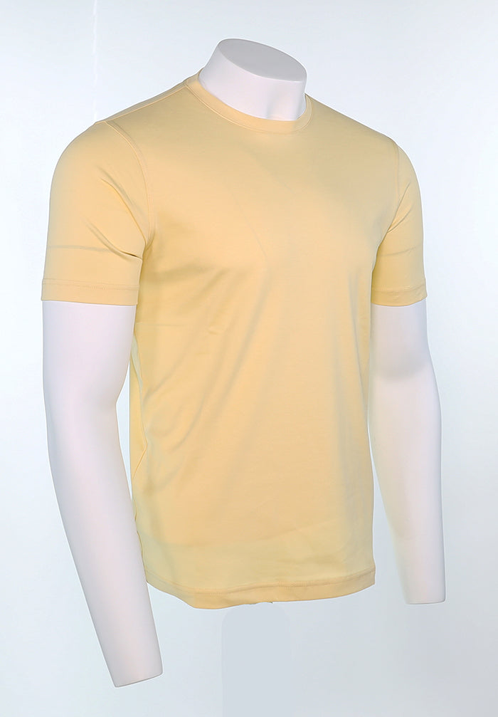 Raffi Aqua Cotton Lafayette Crew Neck Tee in Lemon – view 3 #Color_Lemon
