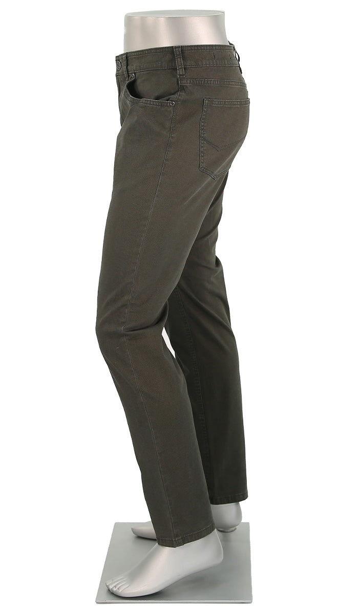 Gardeur Pants From The Bill collection - Men's Pants In Color Moss - Full Side View
