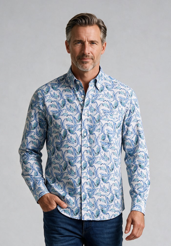 Paul and Shark Long Sleeve Button Down — model detail