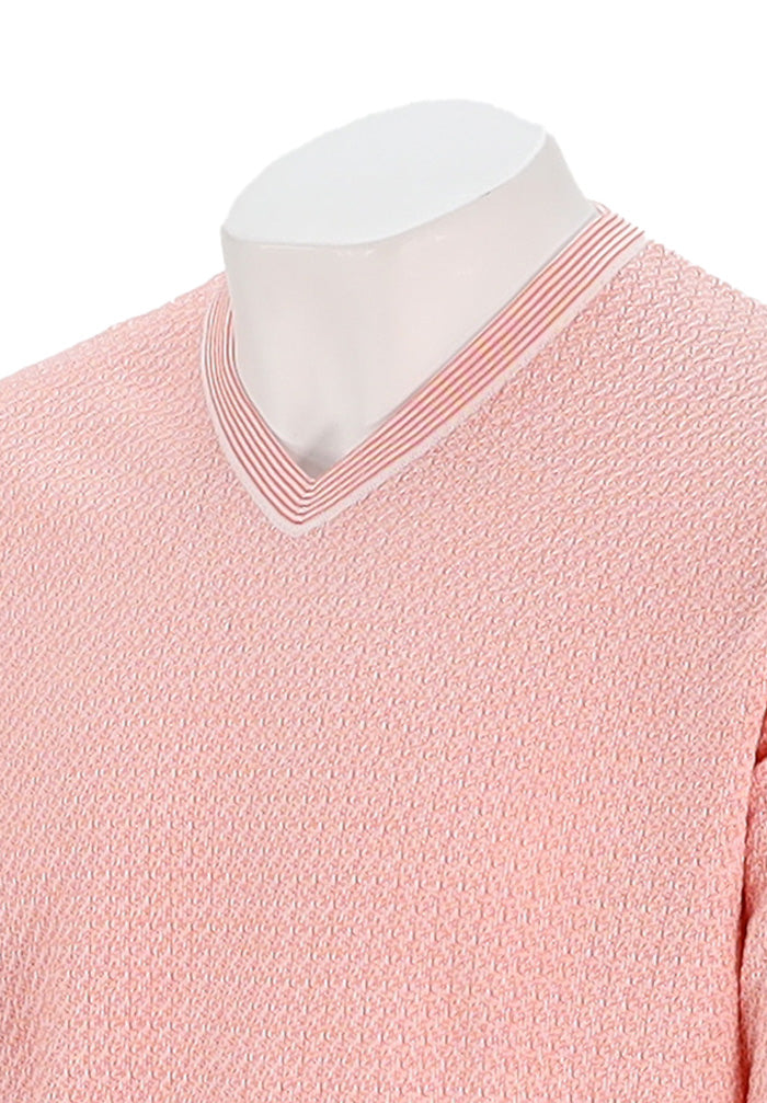 St. Croix 2-Tone Texture V-Neck