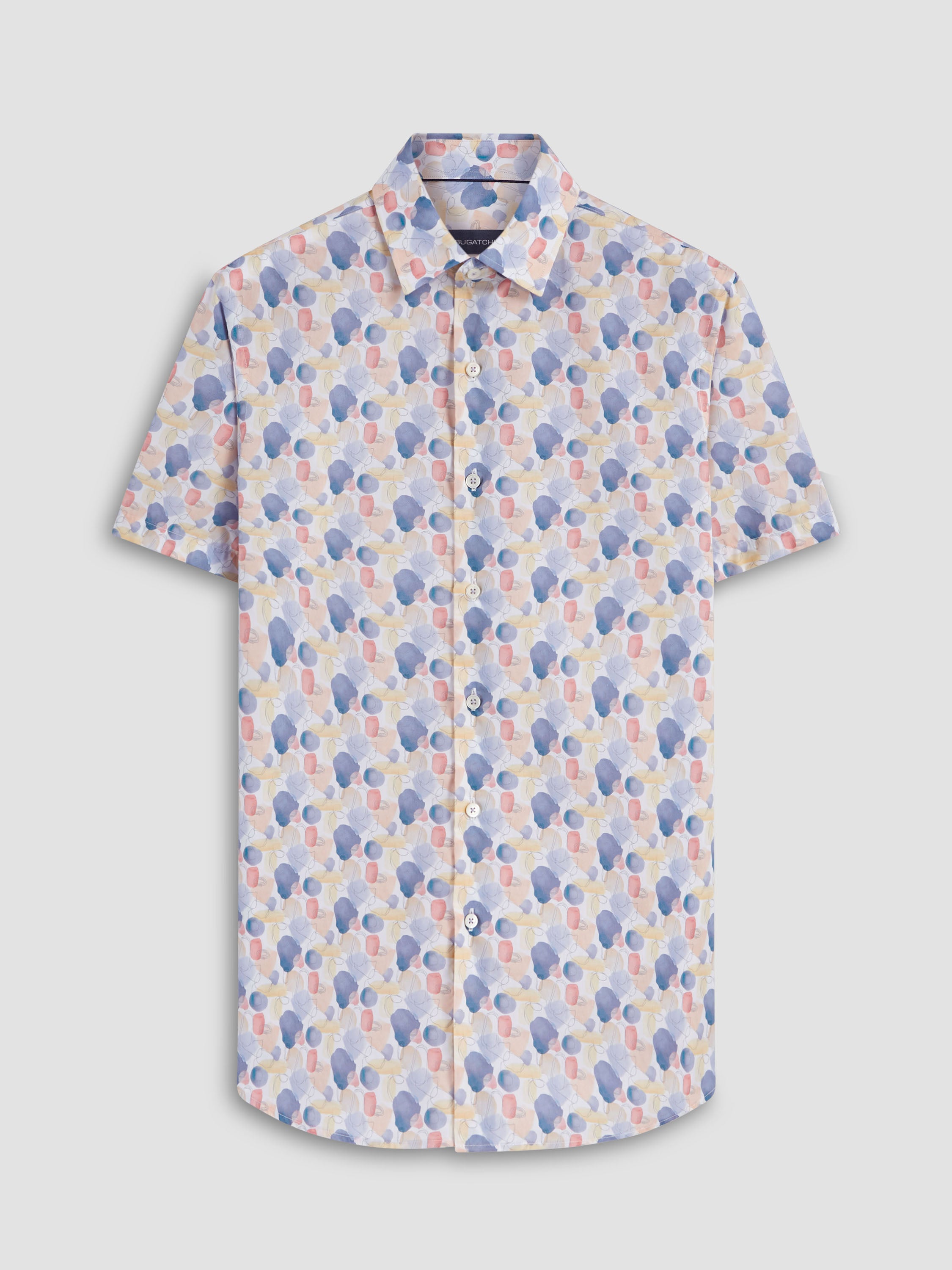 Bugatchi Short Sleeve Woven Shaped