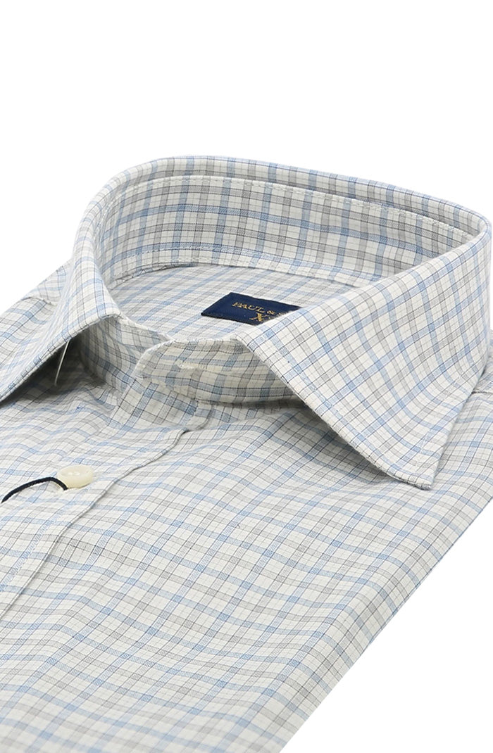 Paul & Shark Xsoft cotton lyocell shirt For Men in Beige, Blue And White15313135CF
