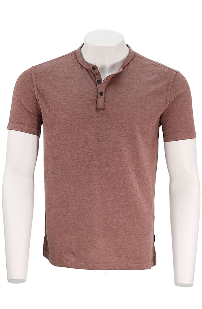 Duke Short Sleeve Henley | Worn Mauve