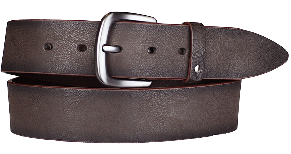 Alberto Pebble Finish Leather Belt Brown