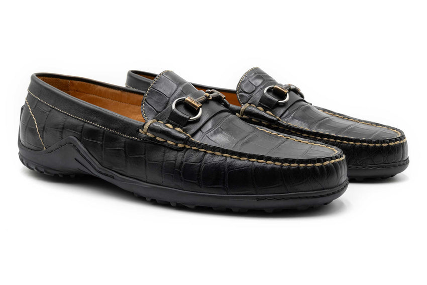 Martin Dingman Bill Horse Bit Loafer, BLACK | Mondo Uomo Naples FL