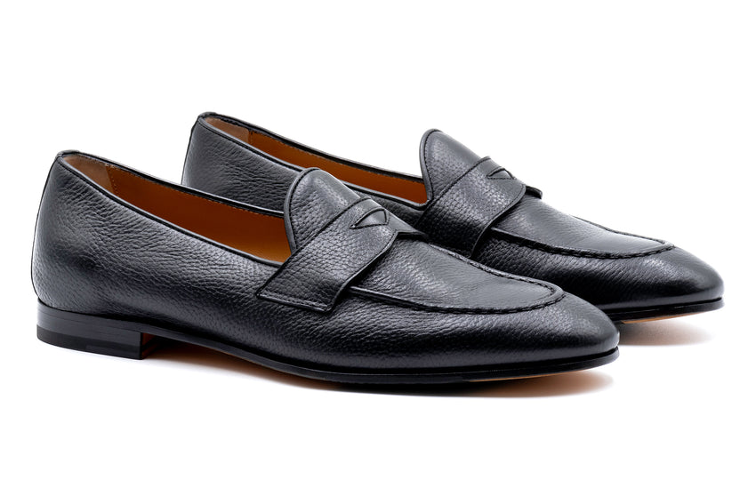 Martin Dingman Bologna Penny Loafer, BLACK | Mondo Uomo Naples FL
