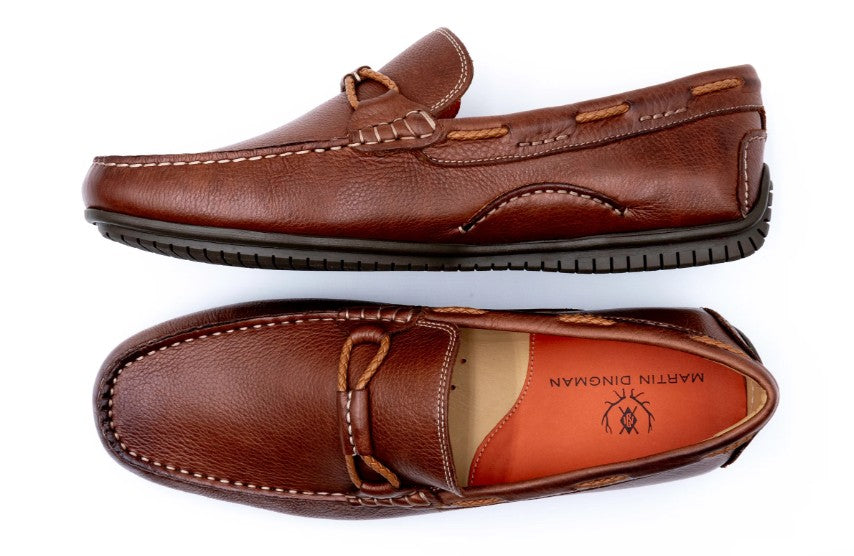 Martin Dingman Bermuda Braided Bit Loafers, HAVANA